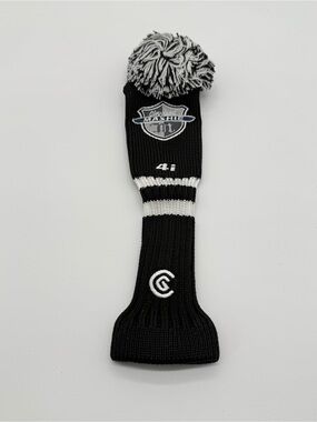 Cleveland Mashie 4i Knit Pom Pom Golf Club Head Cover Black White New Headcover